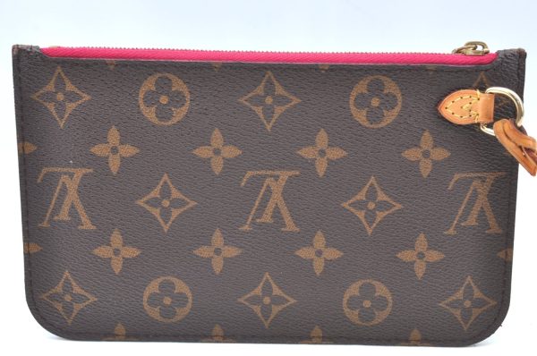 Authentic Louis Vuitton Monogram Neverfull Pouch Purse Clutch Bag Pink LV K4433 For Discount