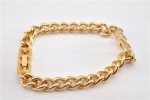 Authentic GIVENCHY Vintage Rhinestone Chain Bracelet Gold Tone 1304G For Sale