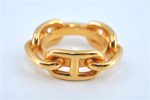 Authentic HERMES Scarf Ring Circle Design Gold Tone J7493 Online Hot Sale