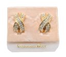 Authentic Christian Dior Rhinestone Clip-On Earrings Gold Plating CD 1380G Discount