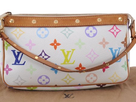 Louis Vuitton Monogram Multicolor Pochette Accessoires Pouch M92649 White 1091E For Discount