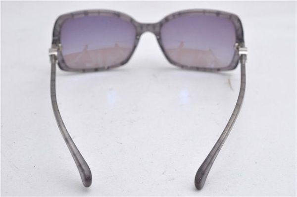 Authentic CHANEL Sunglasses Check Pattern CoCo Mark Plastic Gray 8784E Discount