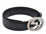 Authentic GUCCI Guccissima Belt GG Leather Size 80cm 31.5  114876 Black 7222E Online now