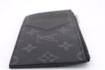 Auth Louis Vuitton Monogram Eclipse Taiga Coin Card Holder Case M30271 LV 0233F For Sale