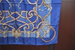 Auth HERMES Carre 90 Scarf  Par Mefsire ANTOINE DE PLVVINEL  Silk Blue J4623 Online Hot Sale