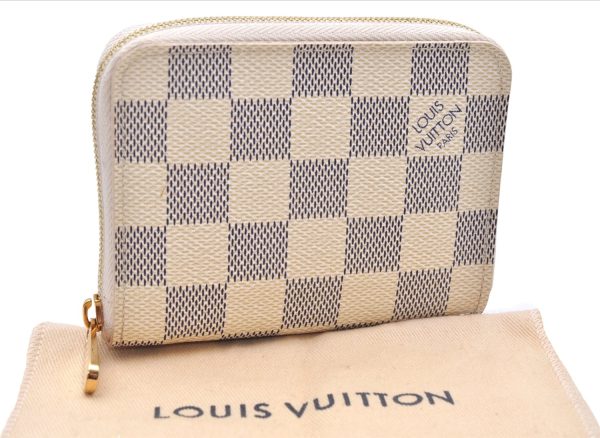 Authentic Louis Vuitton Damier Azur Zippy Coin Purse Wallet N63069 LV 7063E Online