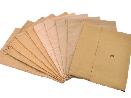 Authentic Louis Vuitton Dust Bag 10 Set Cotton Beige 14.4x10.6x0.4 LV 9869F For Cheap