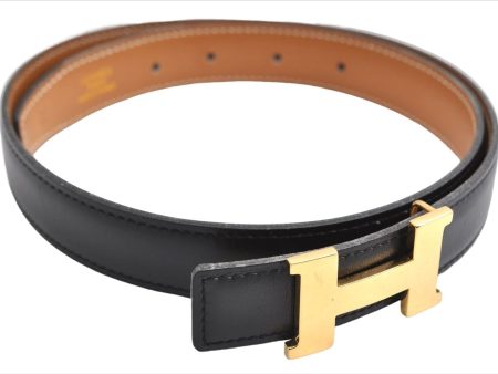 Authentic HERMES Mini Constance Leather Belt Size 65cm 25.6  Black Brown 7275E For Cheap