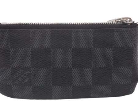 Authentic Louis Vuitton Damier Graphite Pochette Cles Coin Case N60155 Box 0358F Online now