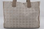 Authentic CHANEL New Travel Line Shoulder Tote Bag Nylon Leather Beige 3017E Hot on Sale