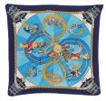 Authentic HERMES Pleats Scarf  circus  Silk Navy 7225E Cheap