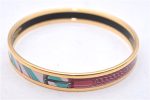 Authentic HERMES Email PM Bangle Belt Motif Gold Red Box 8146E Cheap