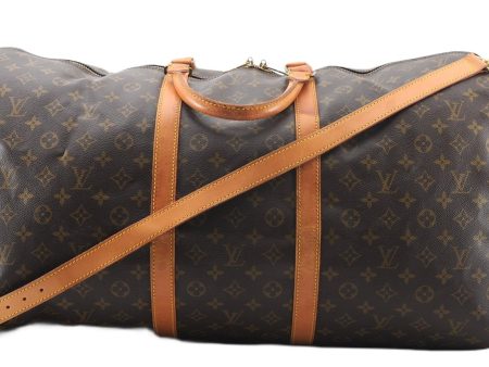 Authentic Louis Vuitton Monogram Keepall Bandouliere 60 M41412 Boston Bag 2800F Fashion