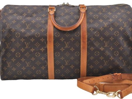 Authentic Louis Vuitton Monogram Keepall Bandouliere 55 M41414 Boston Bag 4290C Online