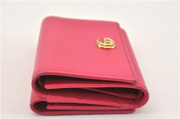 Authentic GUCCI Petite Mormont Compact Wallet Leather 474746 Pink Box 6359F Fashion