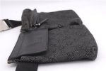 Authentic GUCCI Vintage Waist Body Bag Purse GG Canvas Leather 28566 Black 7481E on Sale