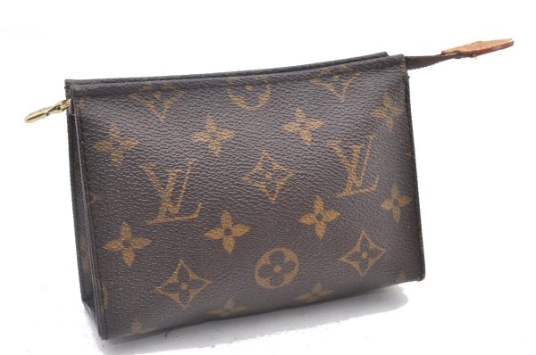 Authentic Louis Vuitton Monogram Poche Toilette 15 M47546 Cosmetics Pouch 2863F For Sale