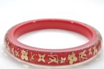 Authentic Louis Vuitton Uncle John TPM Bangle Bracelet Red LV 9611E For Cheap