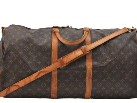 Auth Louis Vuitton Monogram Keepall Bandouliere 60 Boston Bag M41412 Junk 2963E Hot on Sale