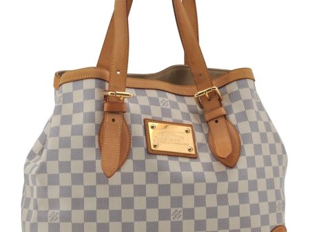 Auth Louis Vuitton Damier Azur Hampstead MM Shoulder Tote Bag N51206 LV 2593E For Cheap