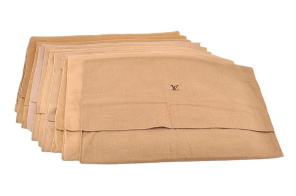 Authentic Louis Vuitton Dust Bag 10 Set Cotton Beige 17.5x13.4x0.2 LV 9871F Sale