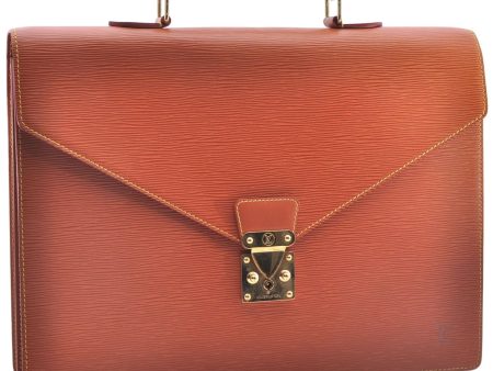 Authentic Louis Vuitton Epi Serviette Conseiller Brown Briefcase M54428 LV 1851E Supply