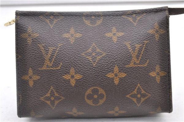 Authentic Louis Vuitton Monogram Poche Toilette 15 M47546 Cosmetics Pouch 2863F For Sale