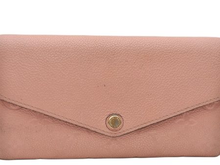 Authentic Louis Vuitton Monogram Empreinte Portefeuille Sarah Wallet Pink 8585E Fashion