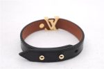 Authentic Louis Vuitton Bracelet LV Iconic Size 19 Black M8085E LV 9613E Sale