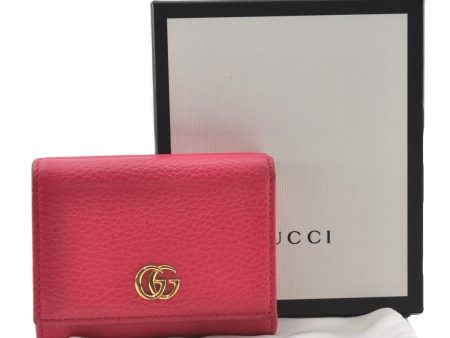 Authentic GUCCI Petite Mormont Compact Wallet Leather 474746 Pink Box 6359F Fashion