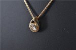 Authentic Christian Dior Gold Tone Chain Pendant Necklace CD 1377G Cheap