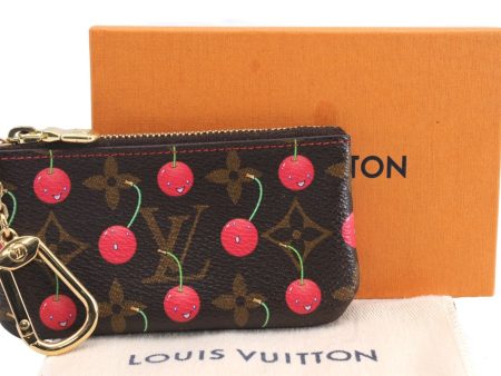 Auth Louis Vuitton Monogram Cherry Pochette Cles Coin Case M95042 LV Box 2579E Fashion