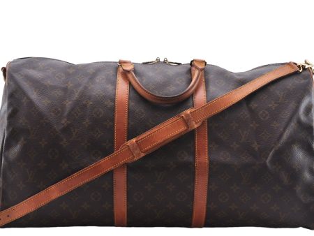 Auth Louis Vuitton Monogram Keepall Bandouliere 60 Boston Bag M41412 LV 3687E Online Hot Sale