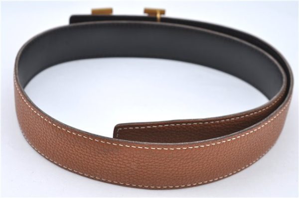 Authentic HERMES Constance Leather Belt Size 70cm 27.6  Brown Balck 5952C Online Sale