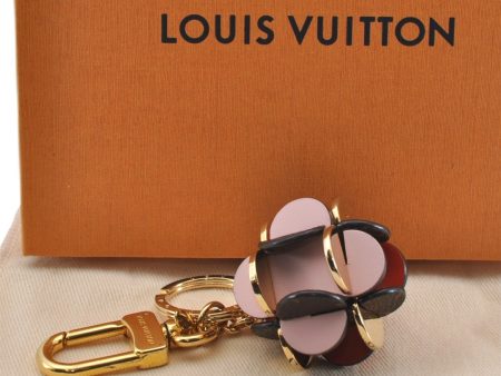 Auth Louis Vuitton Monogram Porte Cles Flowering Key Ring Brown M67289 Box 8601F For Sale