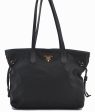 Authentic PRADA Vintage Nylon Tessuto Leather Shoulder Tote Bag Black 2730F For Discount