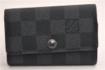 Authentic Louis Vuitton Damier Graphite Multicles 6 Key Case M62662 LV 7089E For Cheap