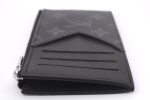 Auth Louis Vuitton Monogram Eclipse Taiga Coin Card Holder Case M30271 LV 0233F For Sale