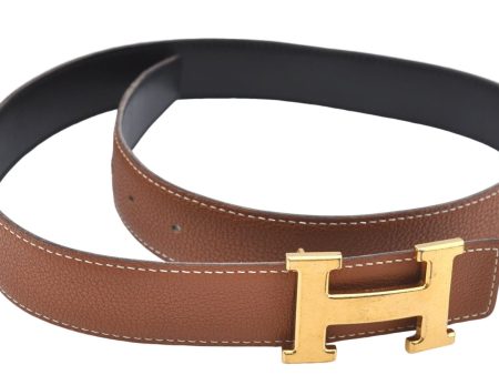 Authentic HERMES Constance Leather Belt Size 70cm 27.6  Brown Balck 5952C Online Sale