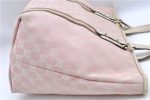 Auth GUCCI Sherry Line Shoulder Tote Bag GG Canvas Leather 139260 Pink J8191 Sale