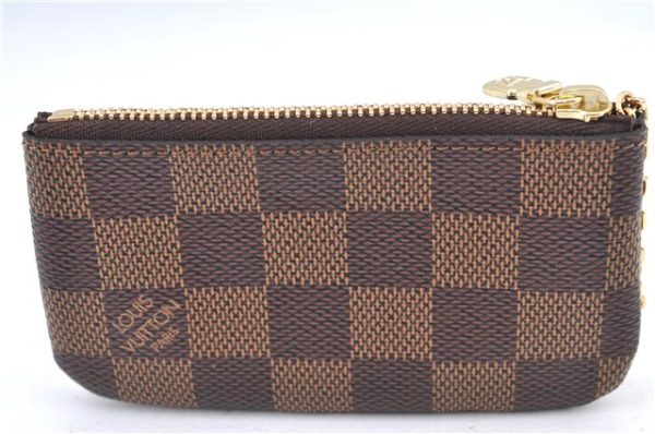 Authentic Louis Vuitton Damier Pochette Cles Coin Case Purse N62658 LV Box J2356 Fashion