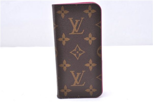 Authentic Louis Vuitton Monogram Folio Iphone 7 8 Case Pink M61906 LV 1079E Supply