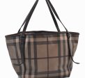 Authentic BURBERRY Vintage Check Shoulder Tote Bag PVC Leather Brown 2557F For Discount