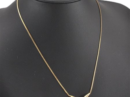 Authentic Christian Dior Gold Tone Rhinestone Chain Pendant Necklace CD 1378G For Sale