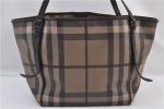 Authentic BURBERRY Vintage Check Shoulder Tote Bag PVC Leather Brown 2557F For Discount