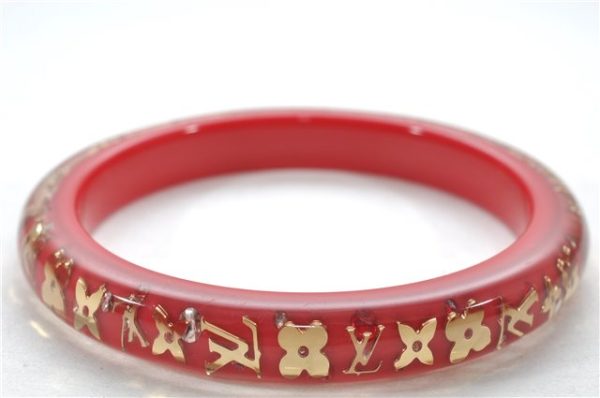 Authentic Louis Vuitton Uncle John TPM Bangle Bracelet Red LV 9611E For Cheap