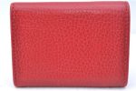 Authentic GUCCI GG Marmont Double G Trifold Wallet Leather 523277 Red J7726 Online Sale