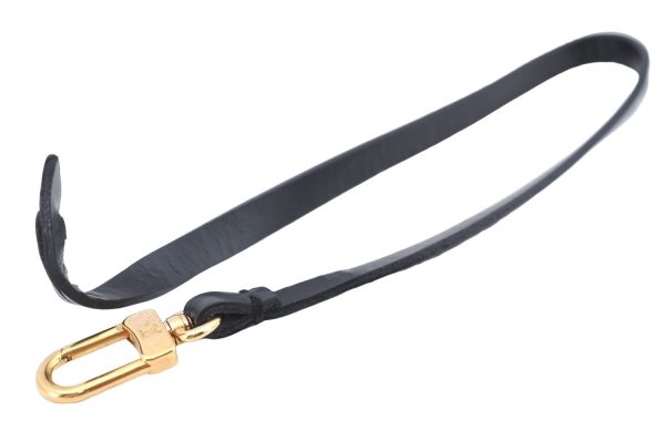 Authentic Louis Vuitton Leather Strap Black LV 6365B For Discount