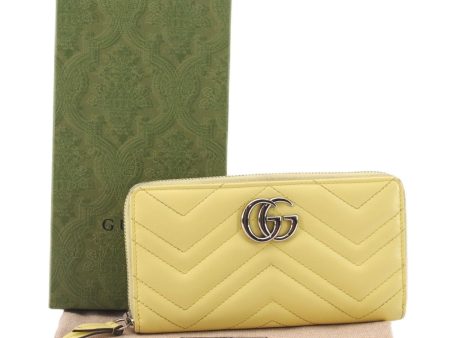 Authentic GUCCI GG Marmont Double G Long Wallet Leather 443123 Yellow Box 9597E Supply