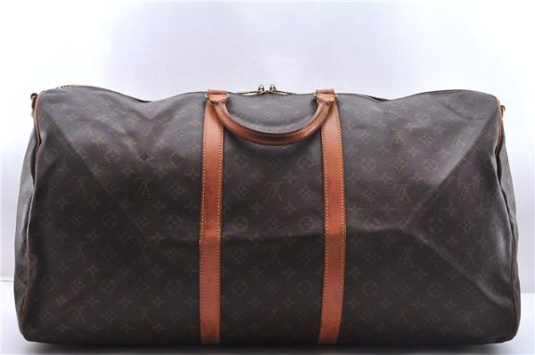 Auth Louis Vuitton Monogram Keepall Bandouliere 60 Boston Bag M41412 LV 3687E Online Hot Sale